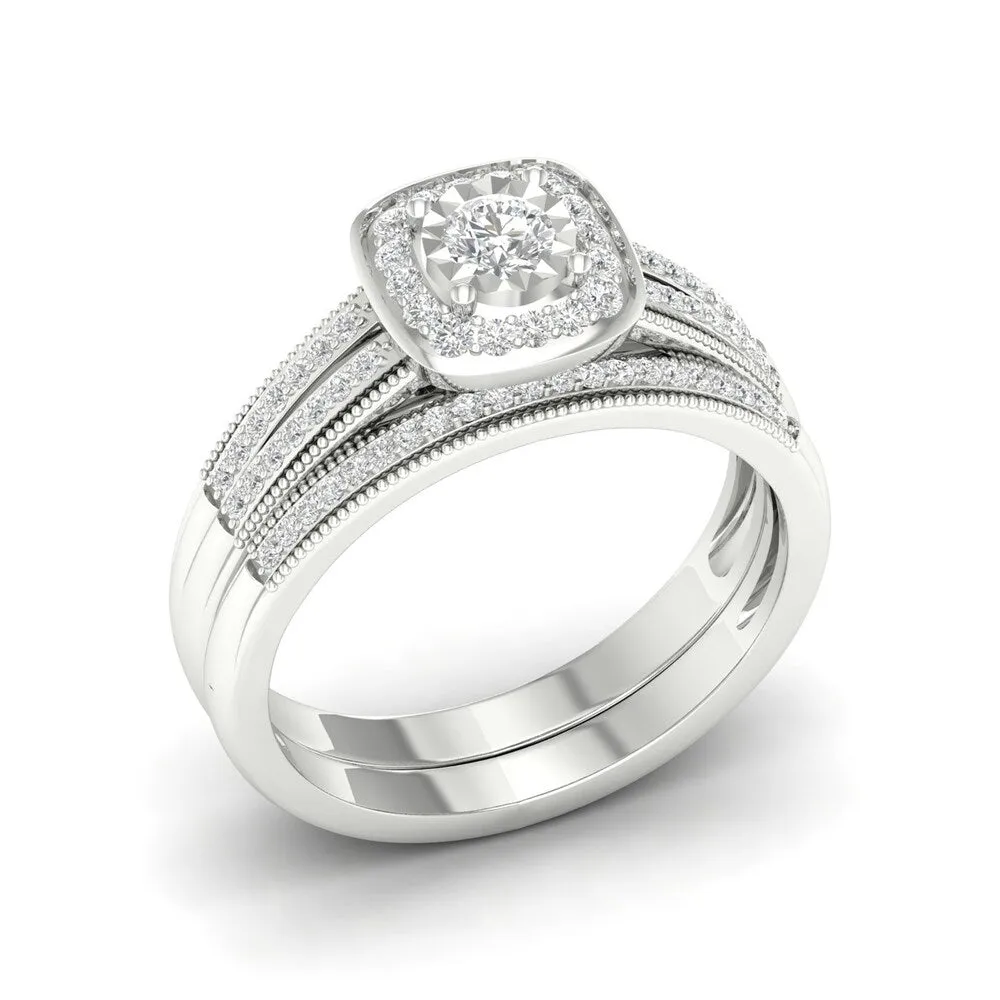 Sterling Silver 2/5ct TDW Diamond Bridal Set. sold by Zulily product image thumbnail 2