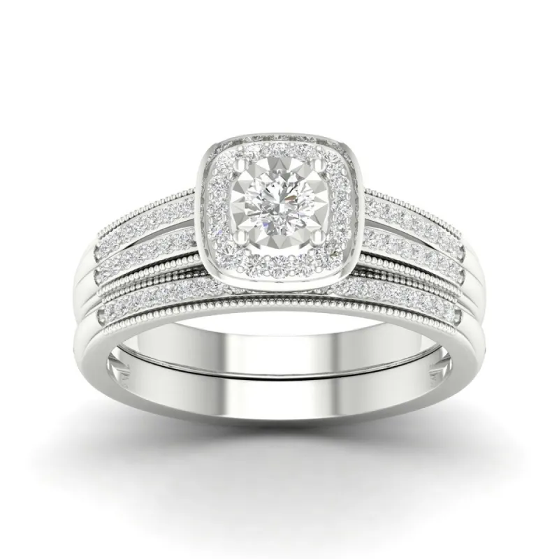 Sterling Silver 2/5ct TDW Diamond Bridal Set. sold by Zulily