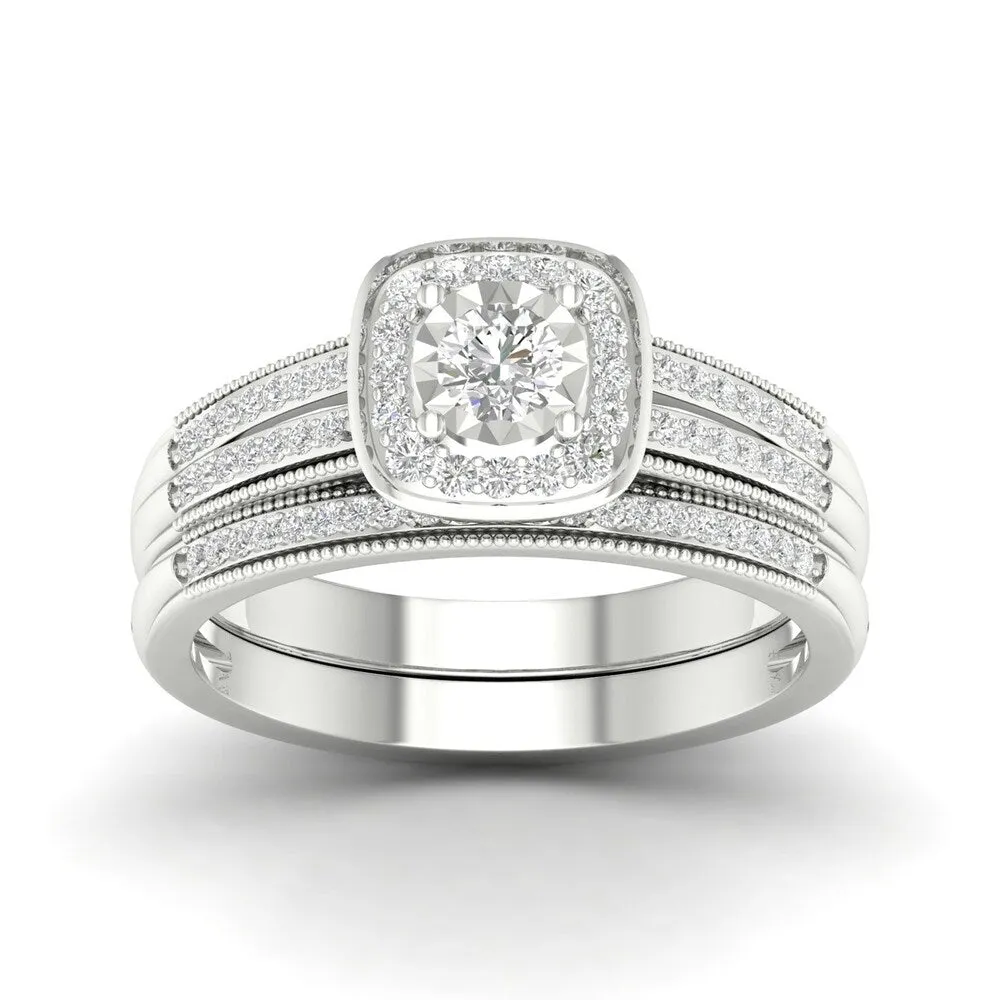 Sterling Silver 2/5ct TDW Diamond Bridal Set. sold by Zulily