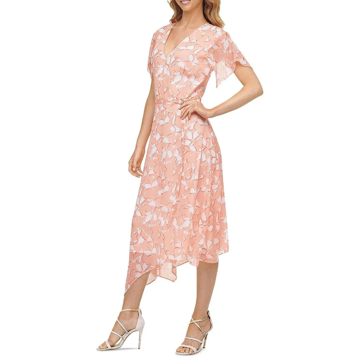 DKNY Women's Floral Print Wrap Dress Pink Size 14 sold by Zulily product image thumbnail 2