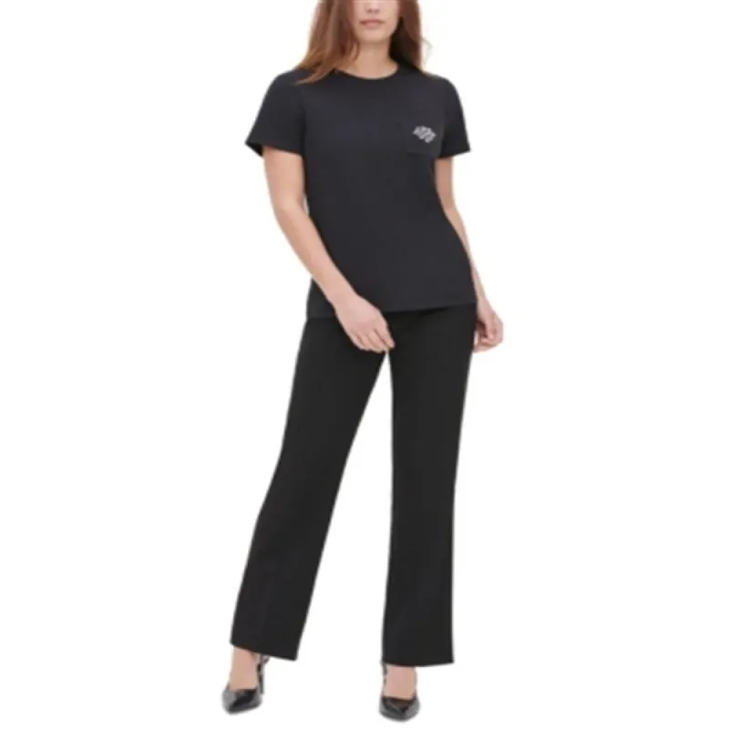 Calvin Klein Women's Embellished Pocket Tee Black Size X-Large sold by Zulily