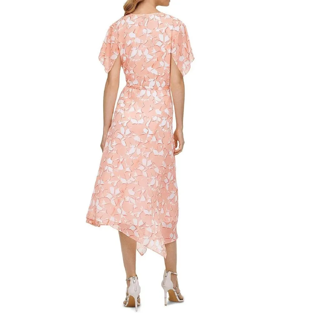 DKNY Women's Floral Print Wrap Dress Pink Size 14 sold by Zulily product image thumbnail 3