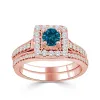Auriya Round 1ctw Blue Halo Diamond Engagement Ring Set 14k Gold sold by Zulily