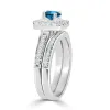 Auriya Round 1ctw Blue Halo Diamond Engagement Ring Set 14k Gold sold by Zulily