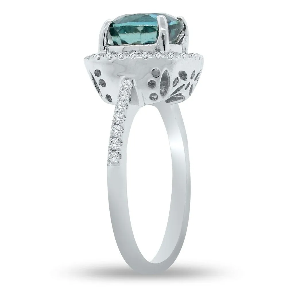 Auriya 14k Gold 4 3/2ct Blue Zircon and 1/3ctw Diamond Engagement Ring (F-G, I1-I2) sold by Zulily product image thumbnail 4