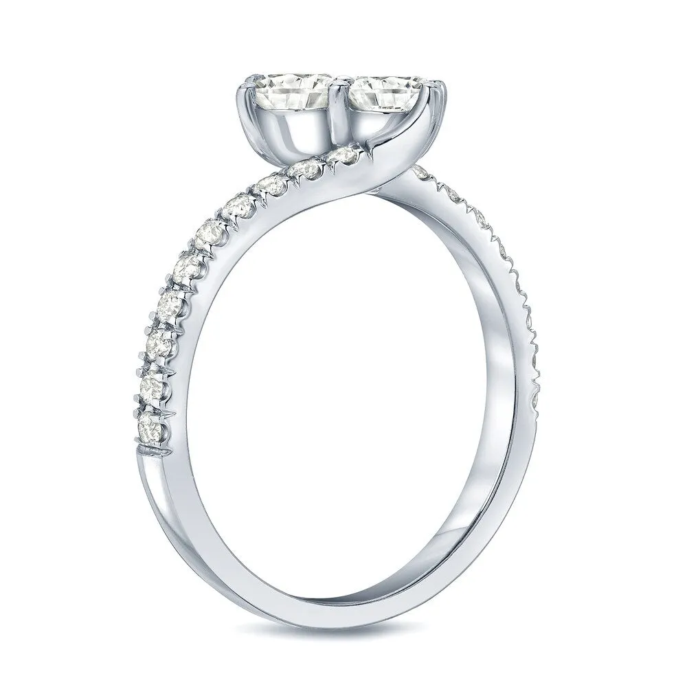 Auriya 14k Gold 3/4ct TDW Round 2-Stone Diamond Engagement Ring sold by Zulily product image thumbnail 5