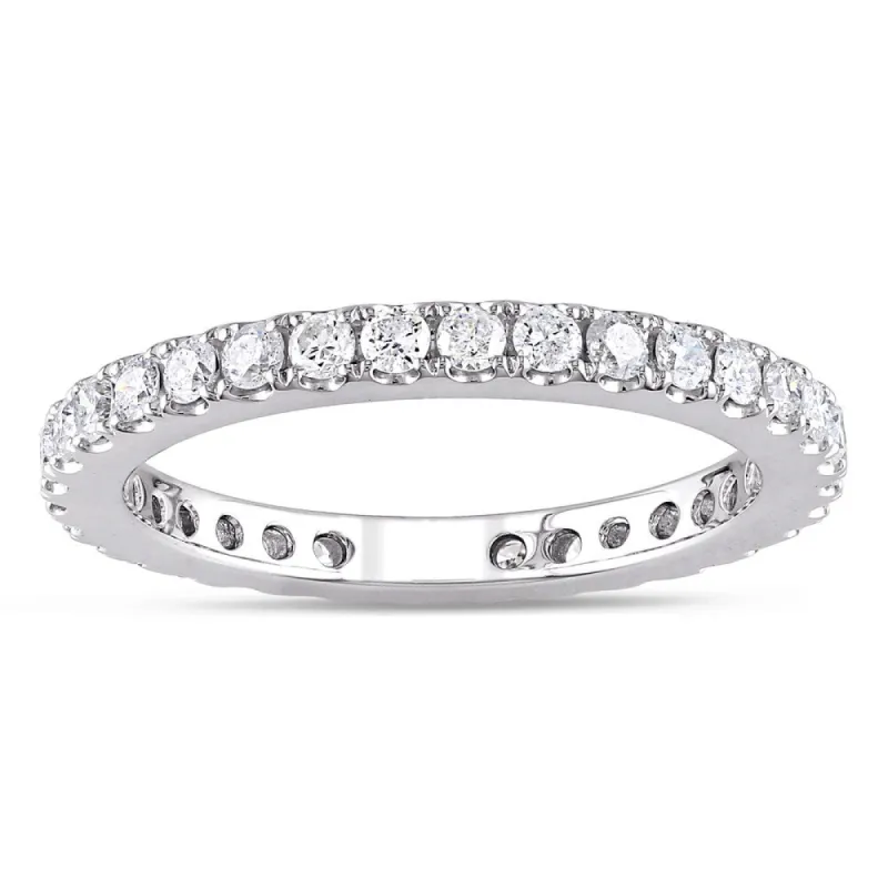 Miadora Signature Collection 14k White Gold 1ct TDW Diamond Eternity Ring sold by Zulily