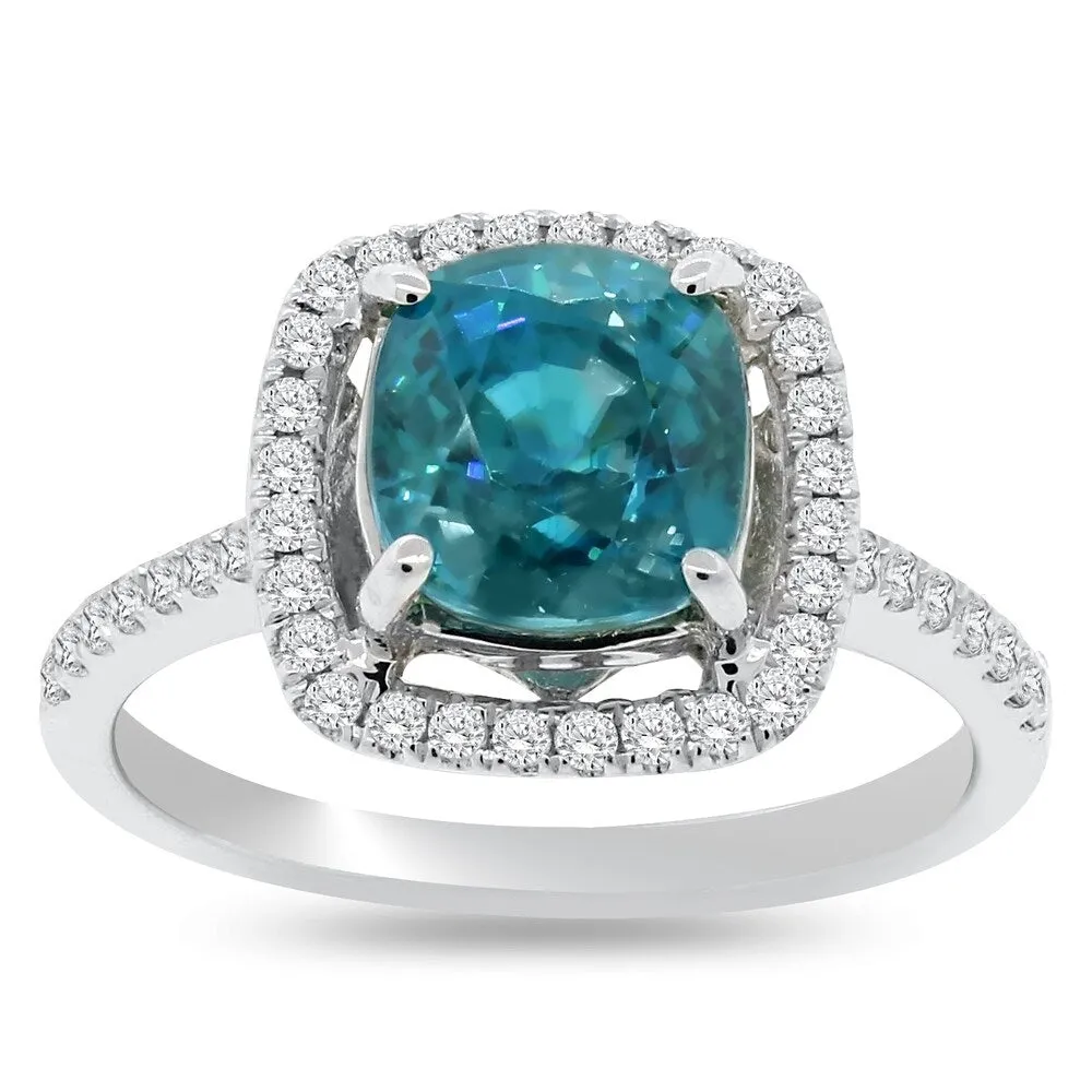 Auriya 14k Gold 4 3/2ct Blue Zircon and 1/3ctw Diamond Engagement Ring (F-G, I1-I2) sold by Zulily