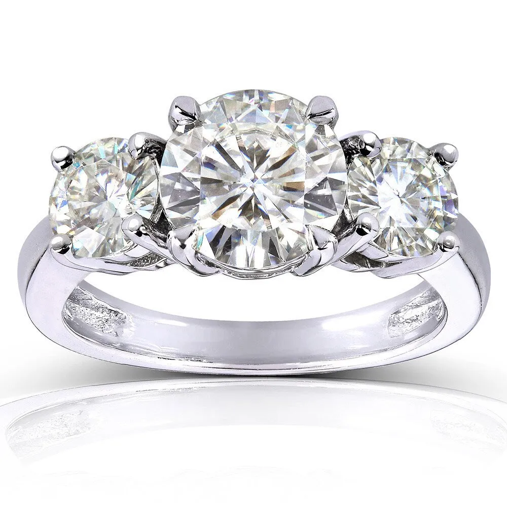Annello by Kobelli 14k Gold 2 1/2ct TGW Round 3-Stone Moissanite Engagement Ring sold by Zulily product image thumbnail 3