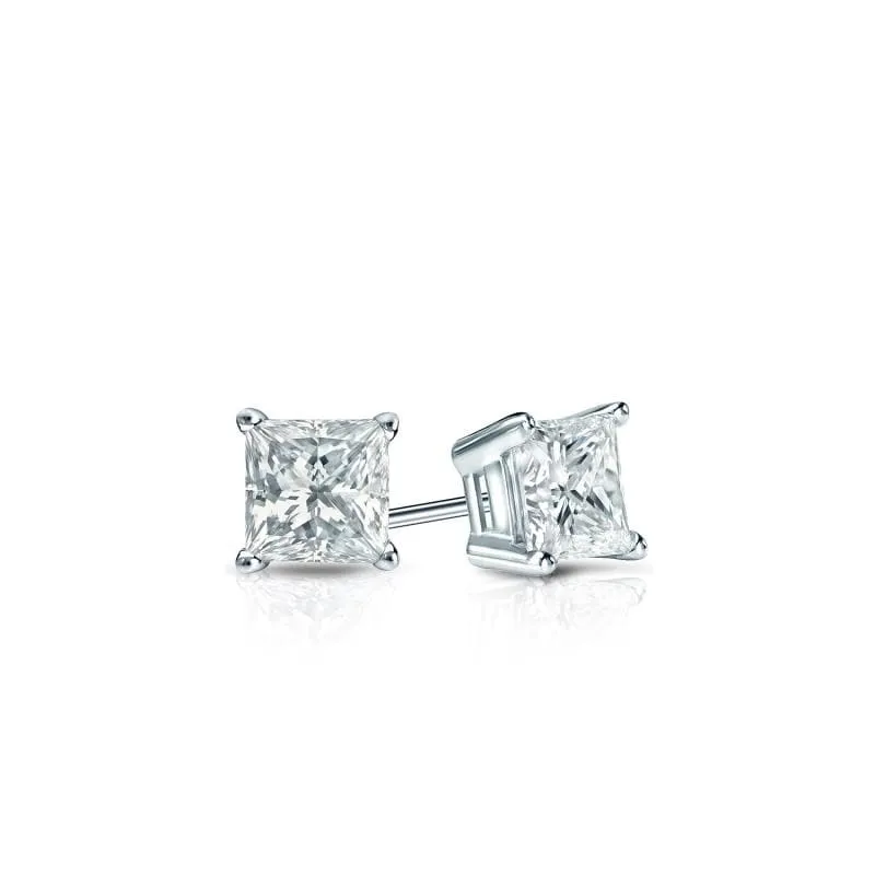 Auriya 18-karat Gold Lab Grown 10.00 carat TDW Princess Diamond Stud Earrings 4-Prong Basket Push-back sold by Zulily