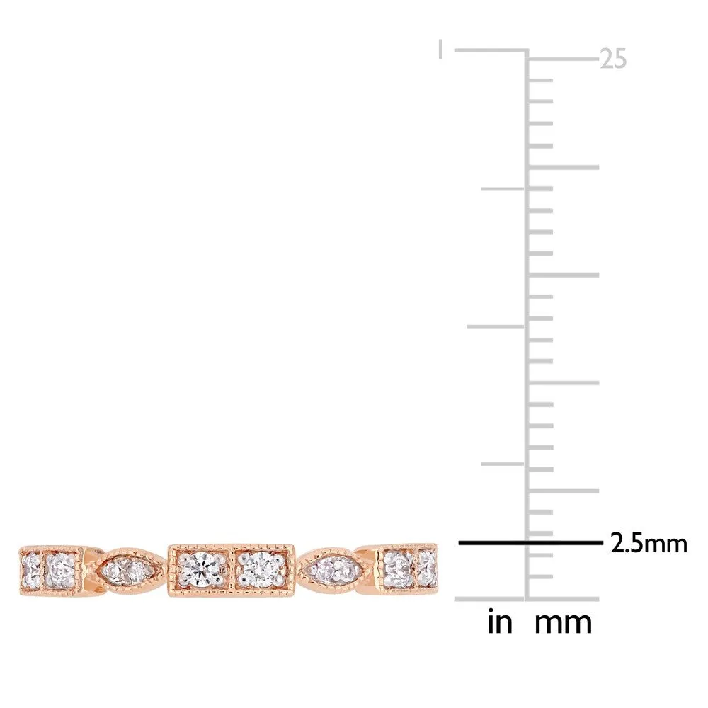 Miadora 10k Rose Gold 1/3ct TDW Diamond Stackable Eternity Band sold by Zulily product image thumbnail 4