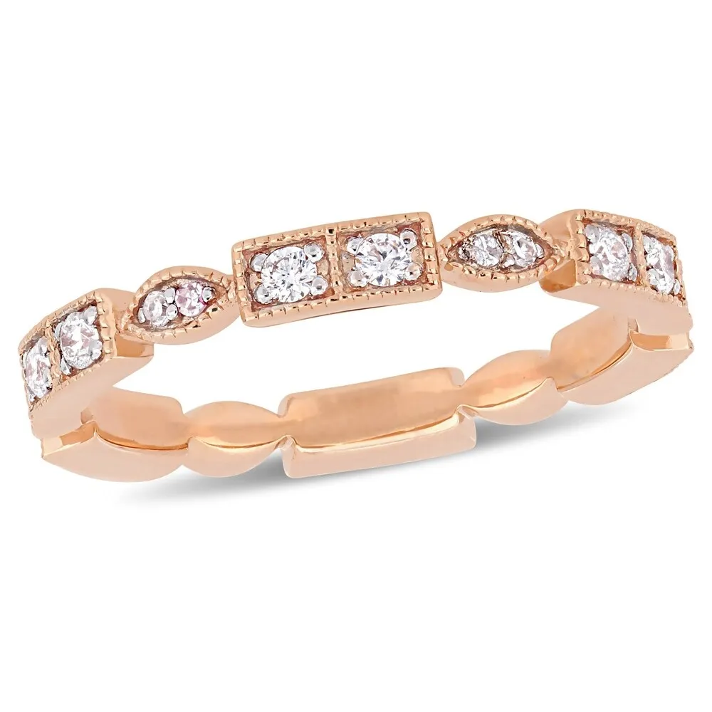 Miadora 10k Rose Gold 1/3ct TDW Diamond Stackable Eternity Band sold by Zulily