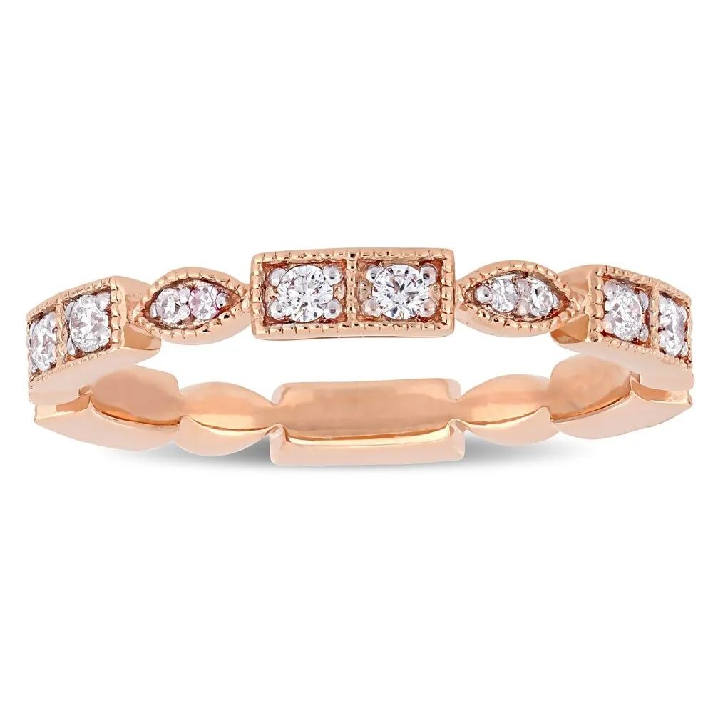 Miadora 10k Rose Gold 1/3ct TDW Diamond Stackable Eternity Band sold by Zulily product image thumbnail 2