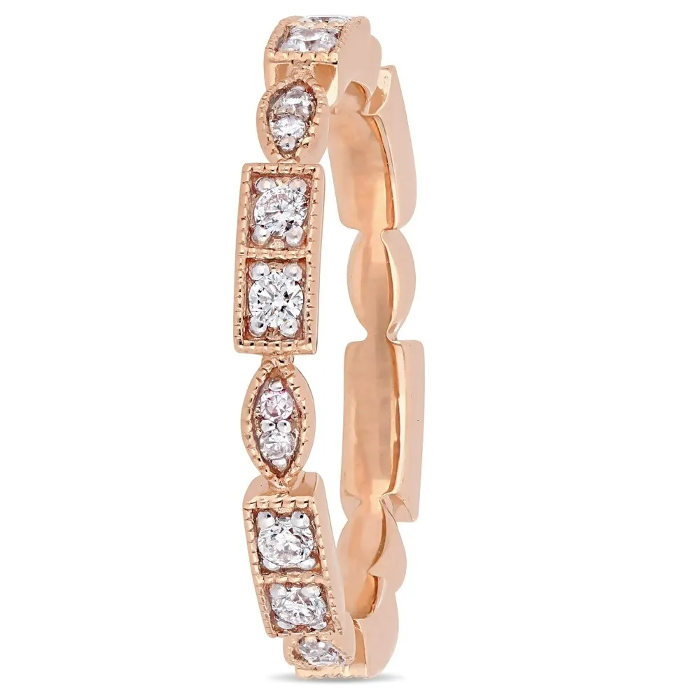 Miadora 10k Rose Gold 1/3ct TDW Diamond Stackable Eternity Band sold by Zulily product image thumbnail 3