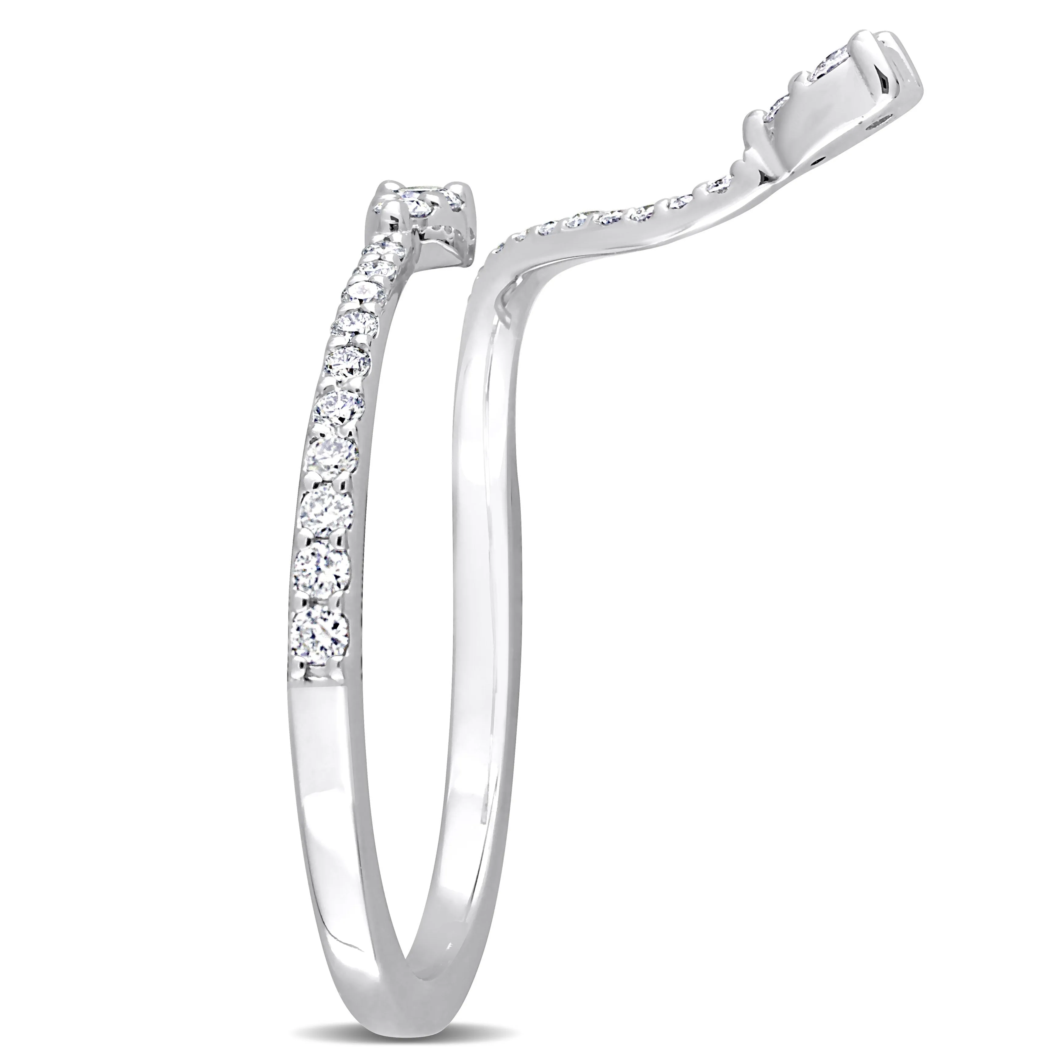 Miadora 1/4ct TDW Diamond Semi-Eternity Open Twist Ring in 14k White Gold sold by Zulily product image thumbnail 2