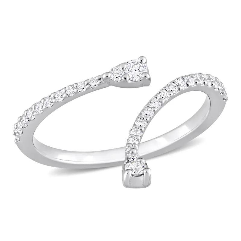 Miadora 1/4ct TDW Diamond Semi-Eternity Open Twist Ring in 14k White Gold sold by Zulily