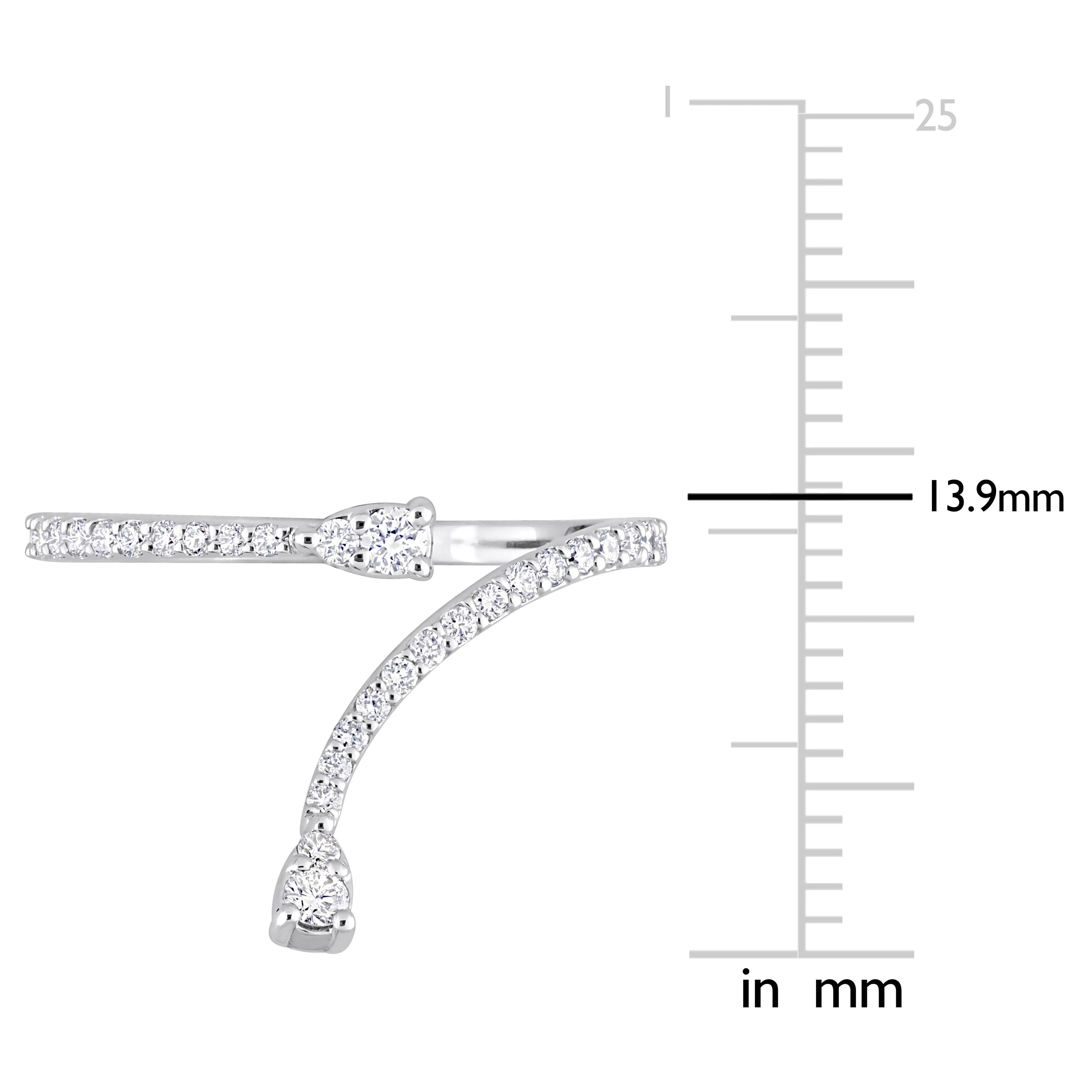 Miadora 1/4ct TDW Diamond Semi-Eternity Open Twist Ring in 14k White Gold sold by Zulily product image thumbnail 3
