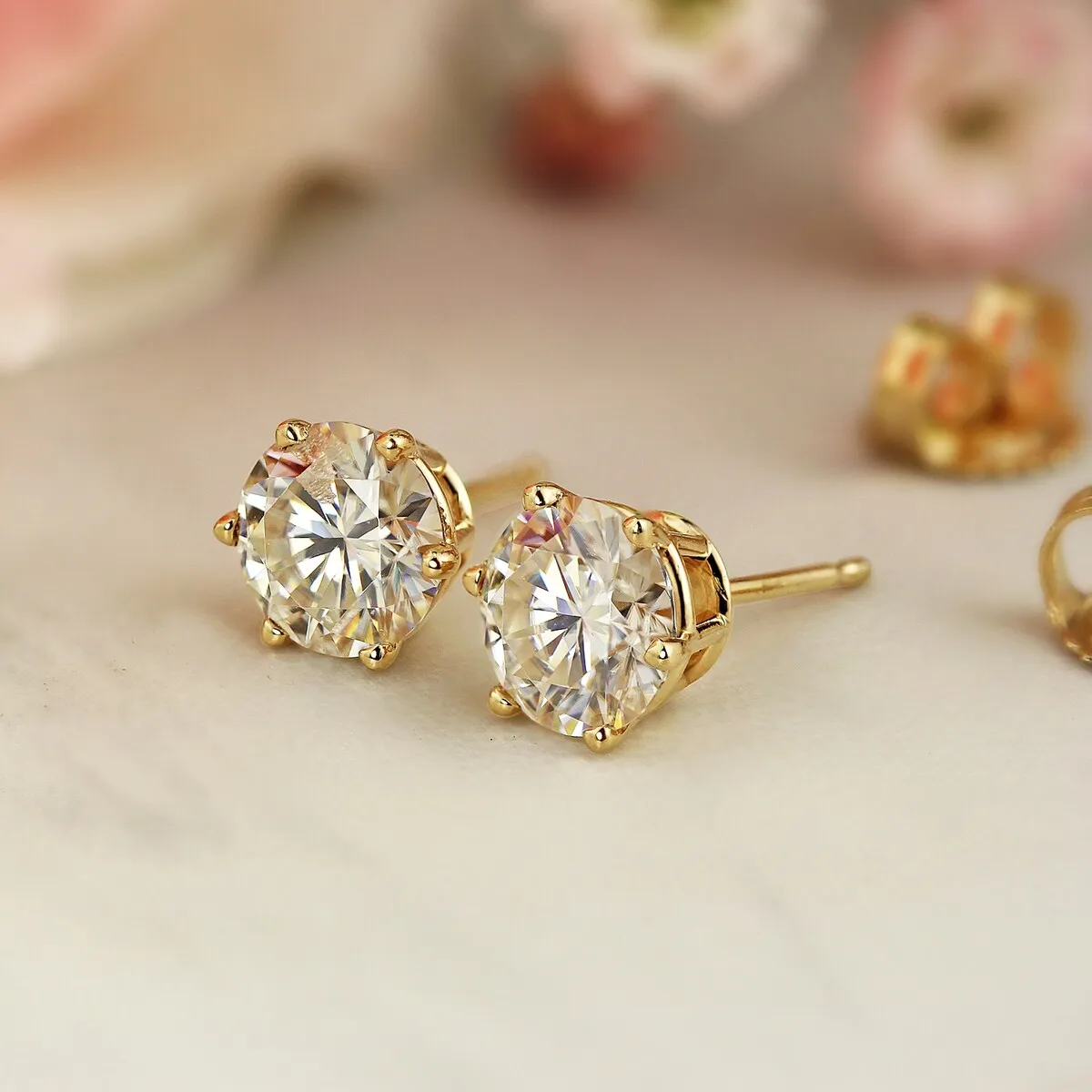 Auriya 2 1/2ctw Round Moissanite Stud Earrings 14k Gold - 7 mm sold by Zulily