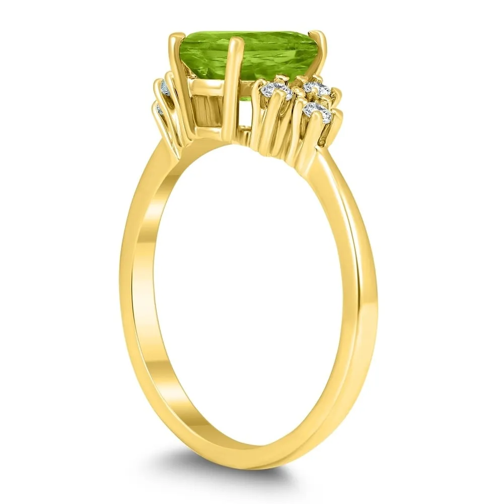 8X6MM Peridot and Diamond Regal Ring in 10K Yellow Gold sold by Zulily product image thumbnail 2