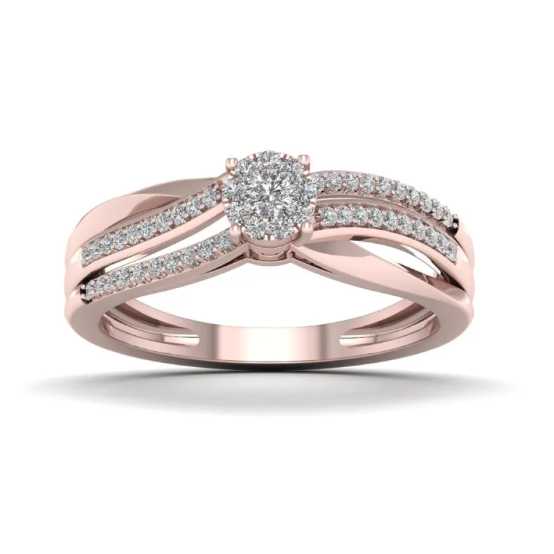 De Couer 1/5ct TDW Diamond Split Shank Ring - Pink sold by Zulily