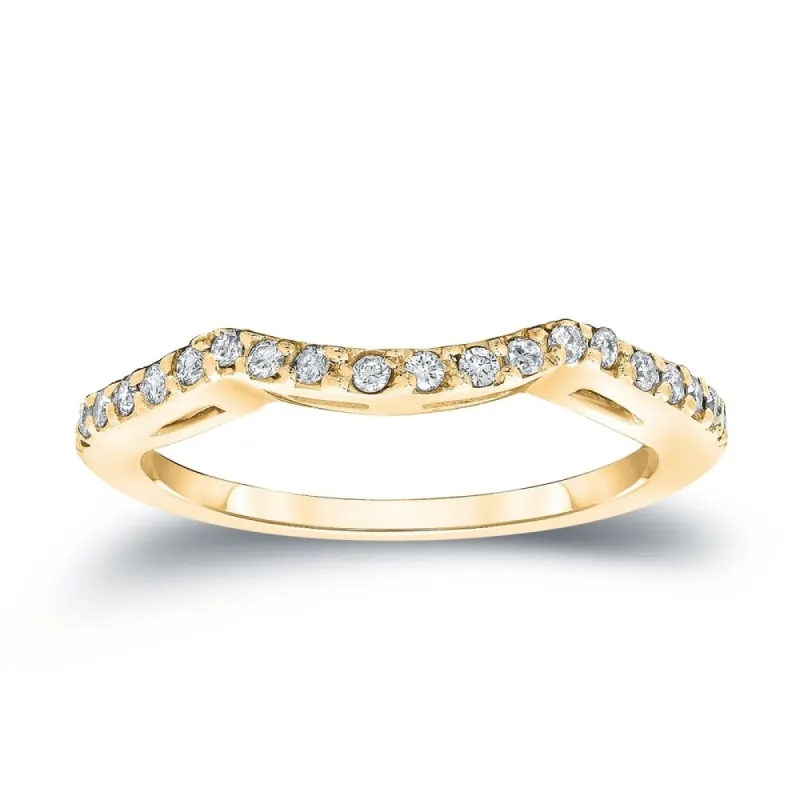 Auriya Contoured 1/5ctw Diamond Wedding Band 14k Gold sold by Zulily