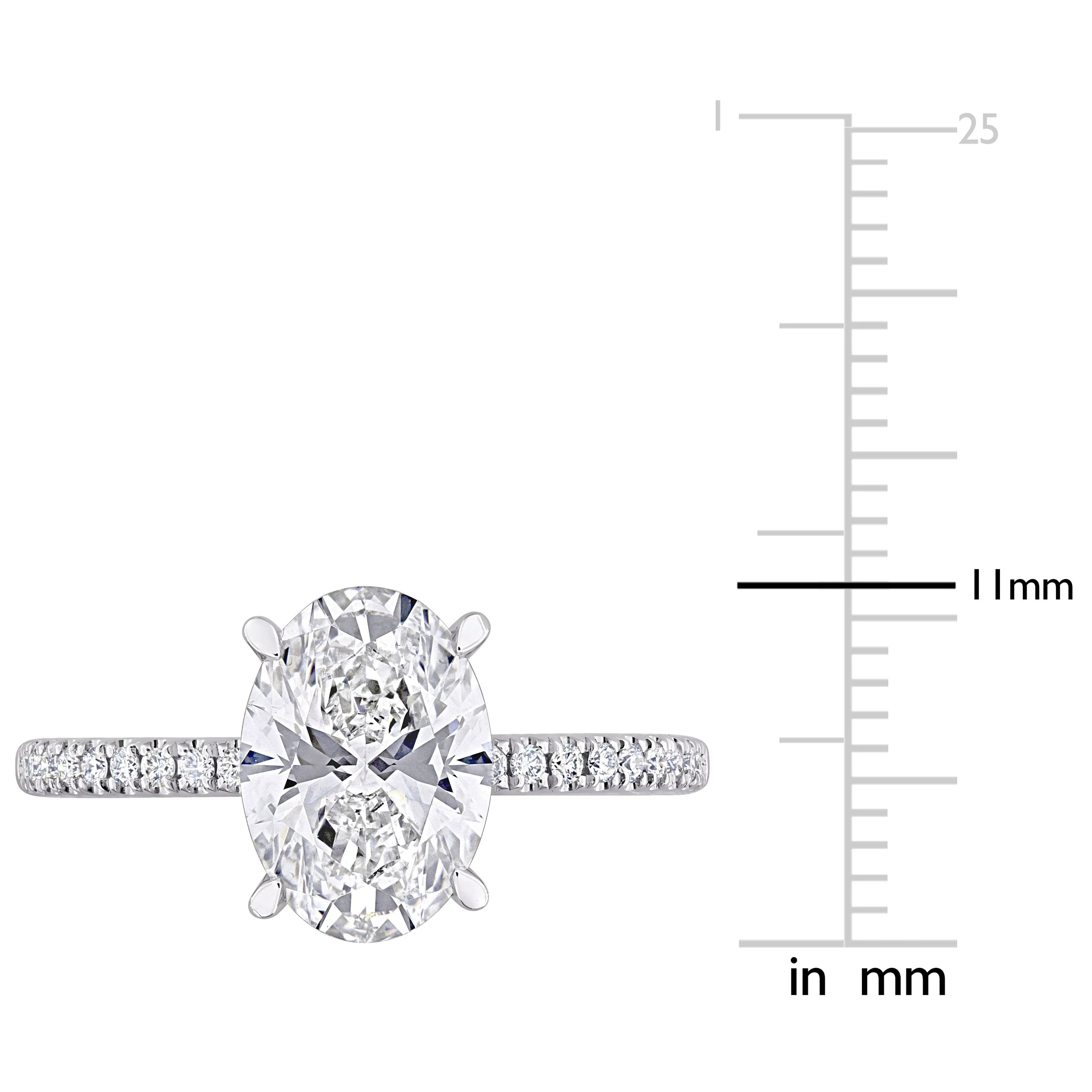 Created Forever 2 1/6ct TDW Oval-Cut Lab-Grown Diamond and Tsavorite Accent Ring in 14k White Gold sold by Zulily product image thumbnail 4