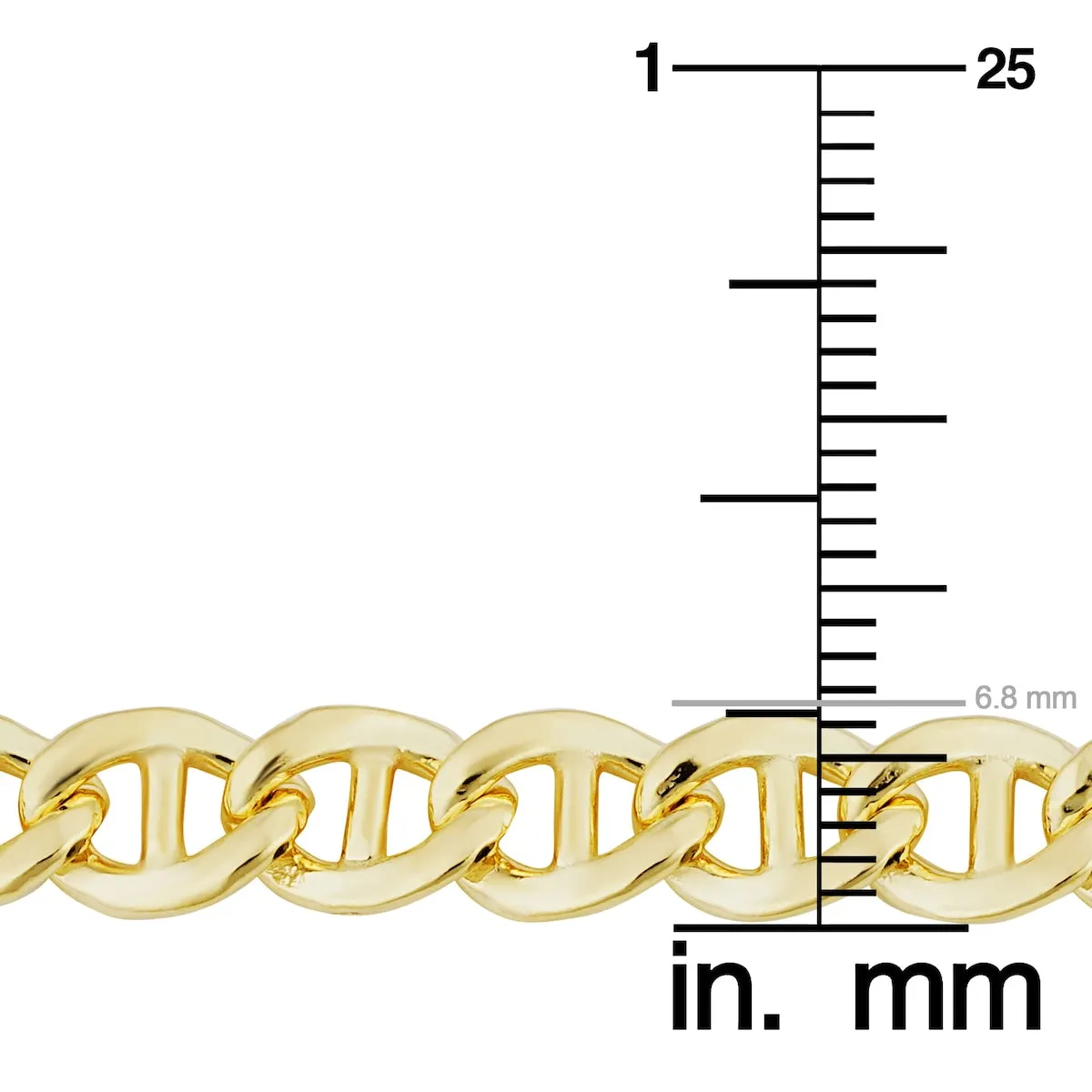 14k Yellow Gold Filled 6.8 mm Mariner Link Chain Necklace for Men sold by Zulily product image thumbnail 4