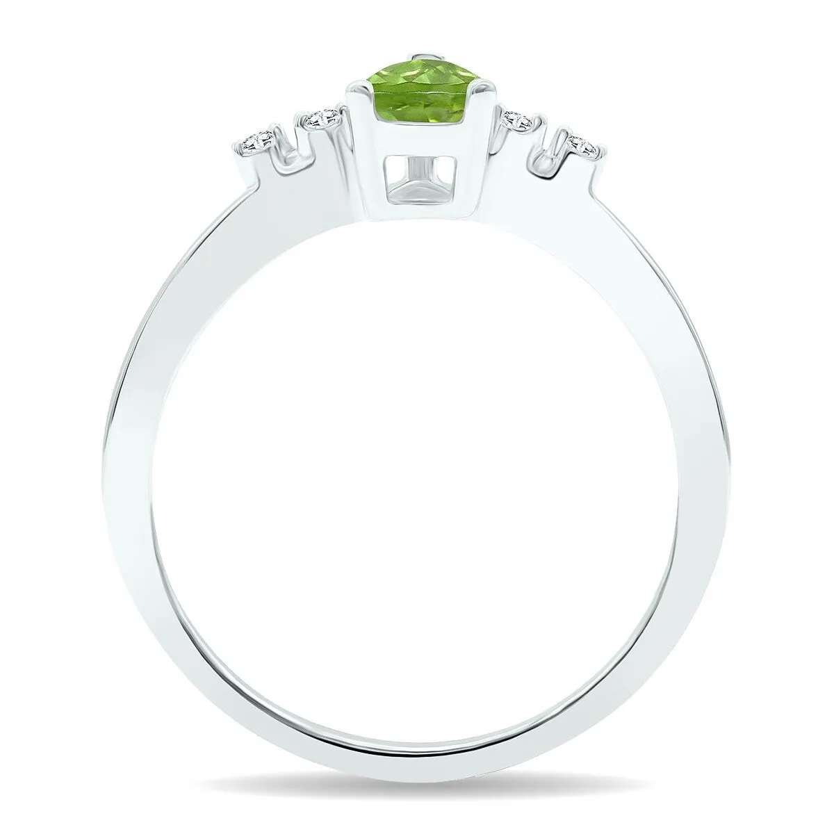 Women's Peridot and Diamond Sparkle Ring in 10K White Gold sold by Zulily product image thumbnail 2
