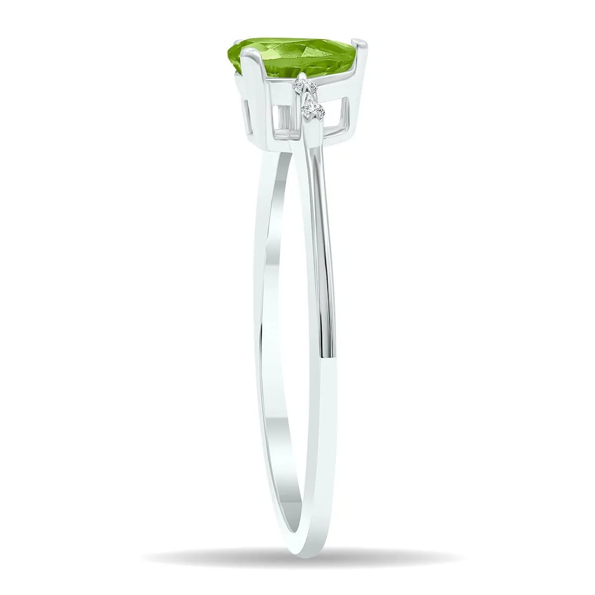 Women's Peridot and Diamond Sparkle Ring in 10K White Gold sold by Zulily product image thumbnail 3