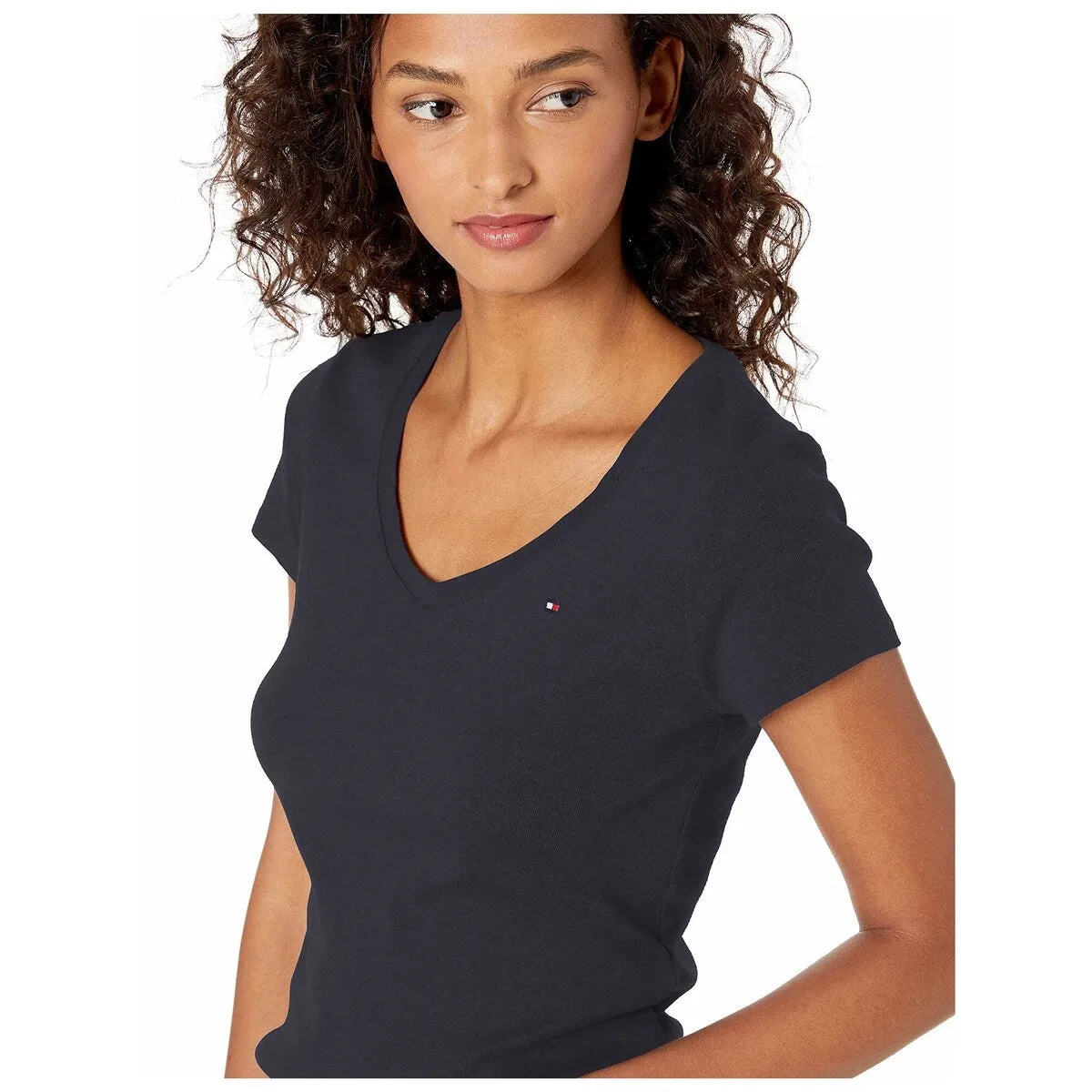 Tommy Hilfiger Women's V Neck T-Shirt Blue Size Small sold by Zulily product image thumbnail 2