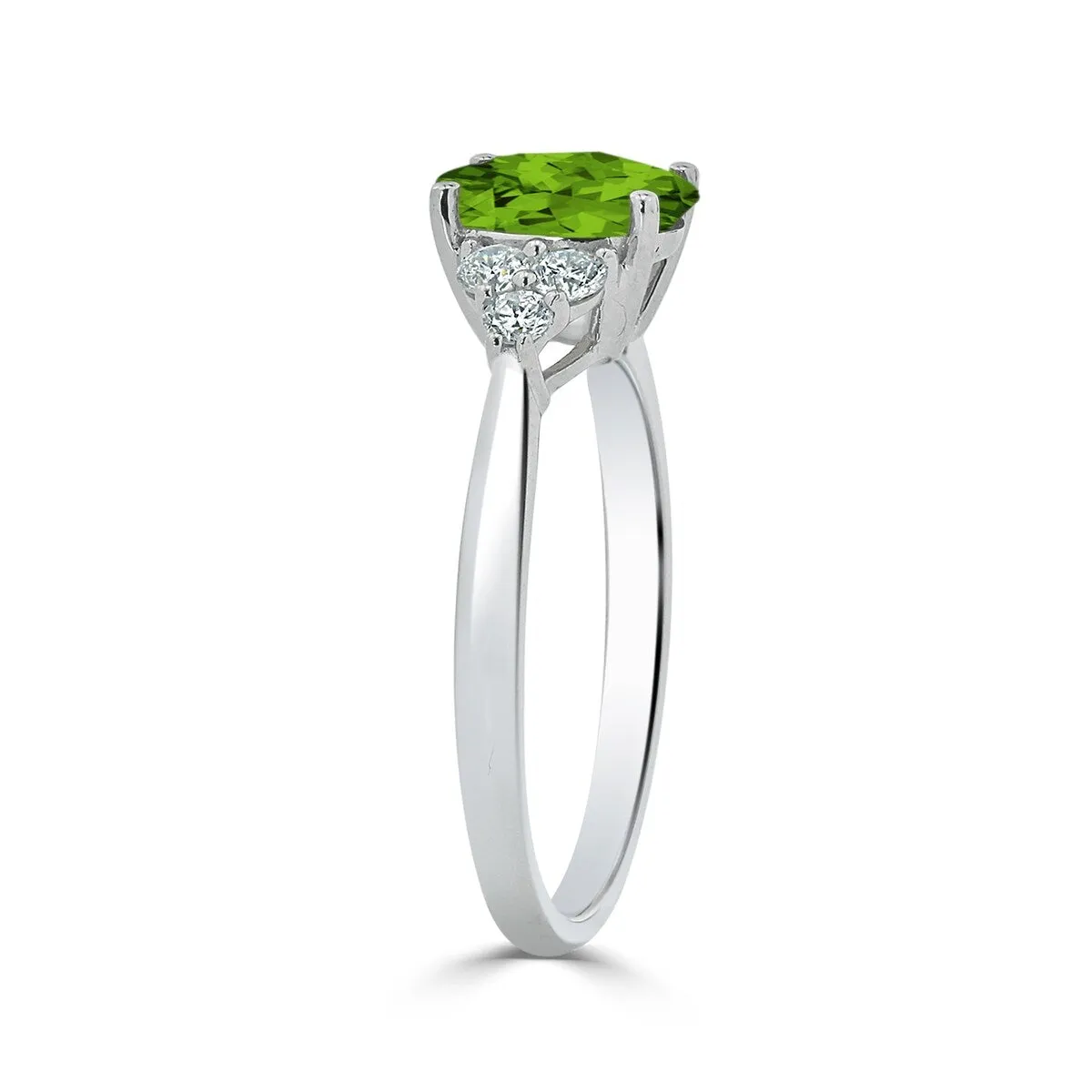Auriya 1 1/10ct Oval Peridot and Diamond Engagement Ring 1/4ctw 14k Gold sold by Zulily product image thumbnail 4