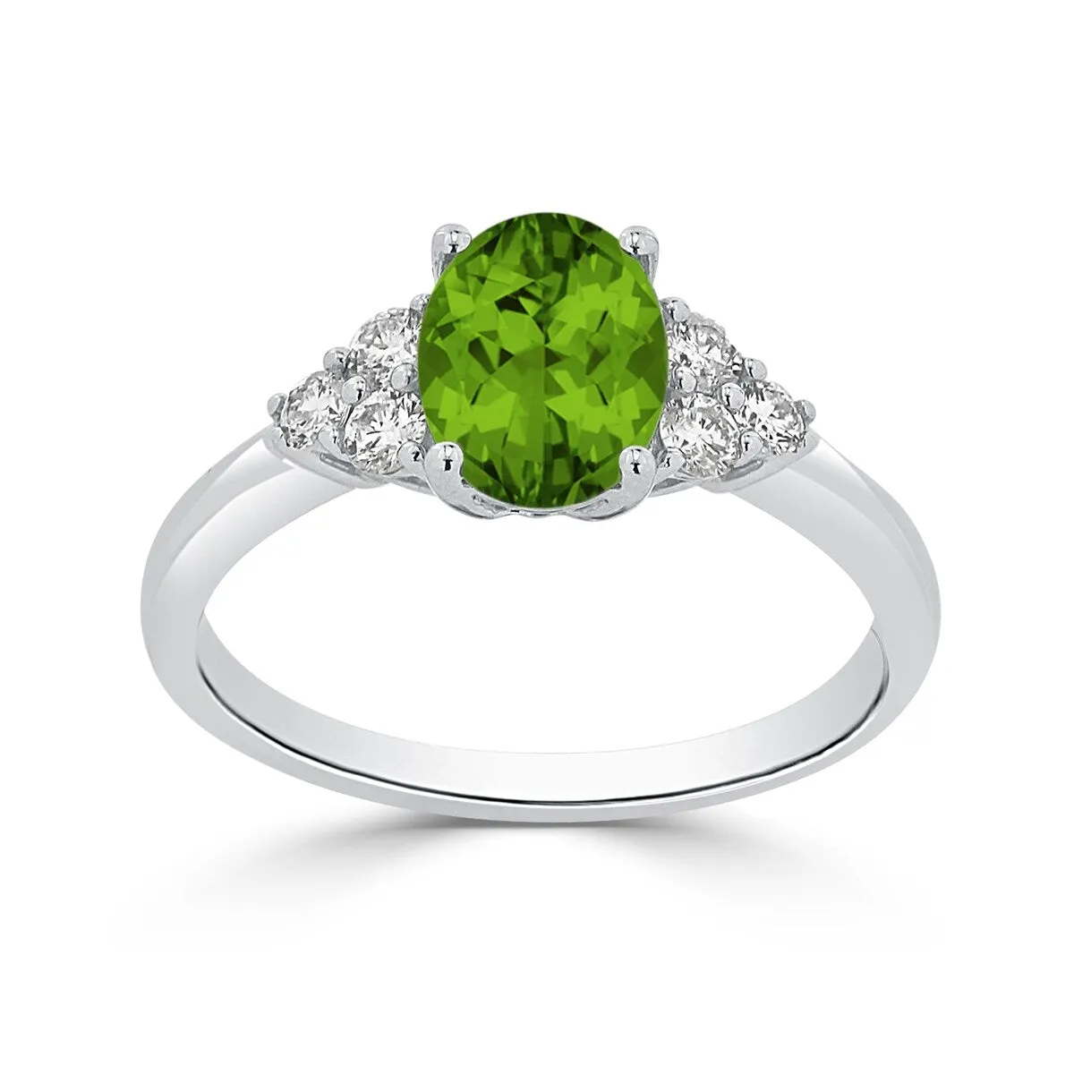 Auriya 1 1/10ct Oval Peridot and Diamond Engagement Ring 1/4ctw 14k Gold sold by Zulily product image thumbnail 3