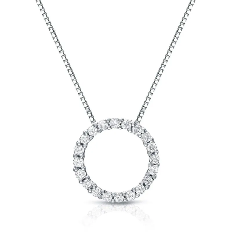 Auriya 0.15 to 1 1/2ctw Diamond Circle Necklace 14k White Gold (H-I, SI1-SI2) sold by Zulily