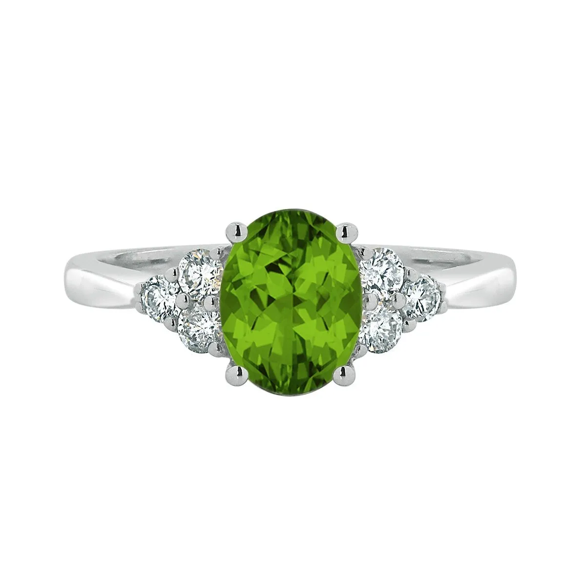 Auriya 1 1/10ct Oval Peridot and Diamond Engagement Ring 1/4ctw 14k Gold sold by Zulily product image thumbnail 2