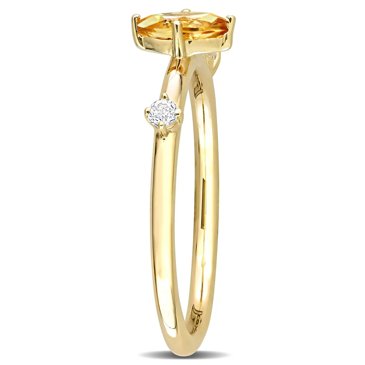 Miadora 10k Yellow Gold Citrine and White Topaz 3-Stone Stackable Marquise Ring sold by Zulily product image thumbnail 2