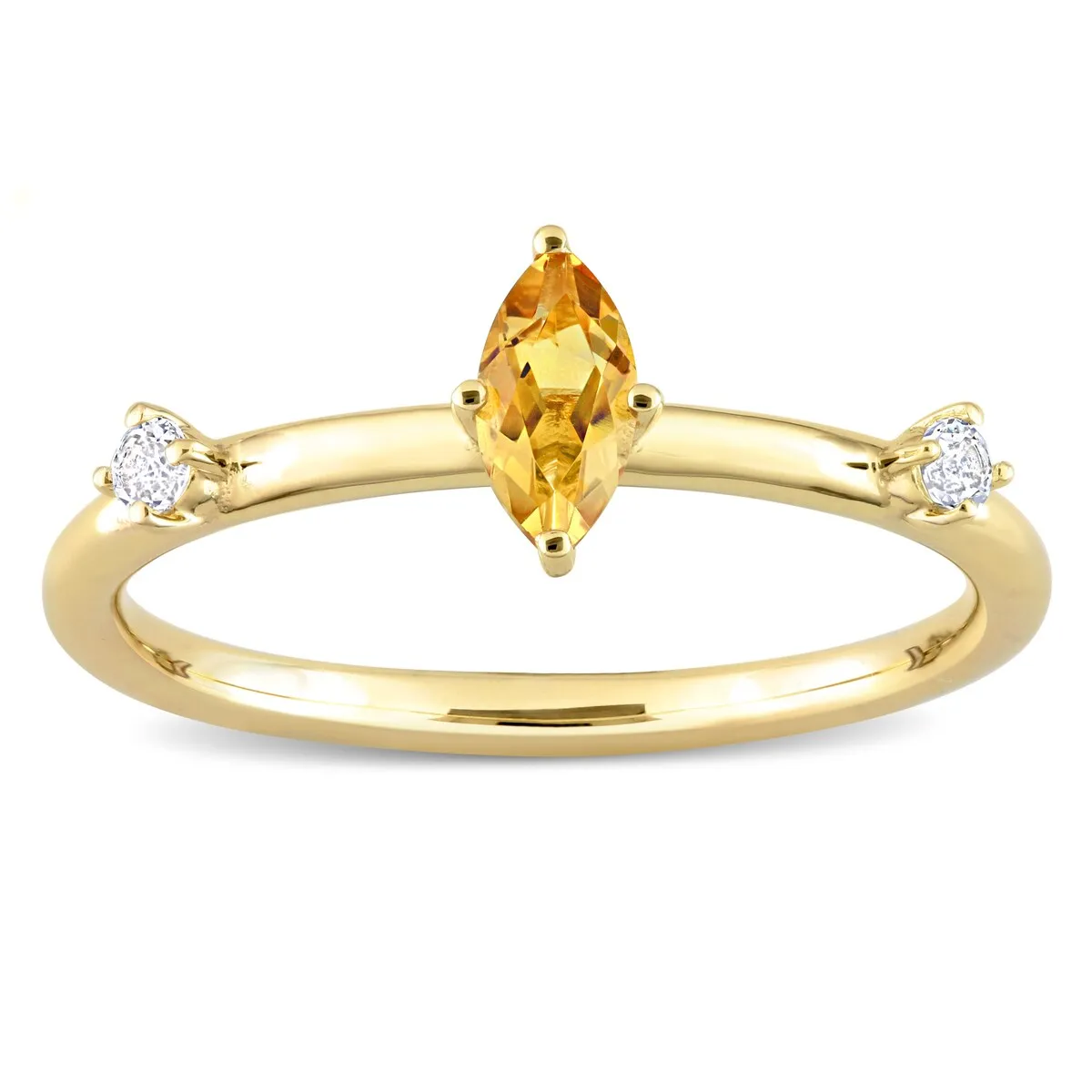Miadora 10k Yellow Gold Citrine and White Topaz 3-Stone Stackable Marquise Ring sold by Zulily