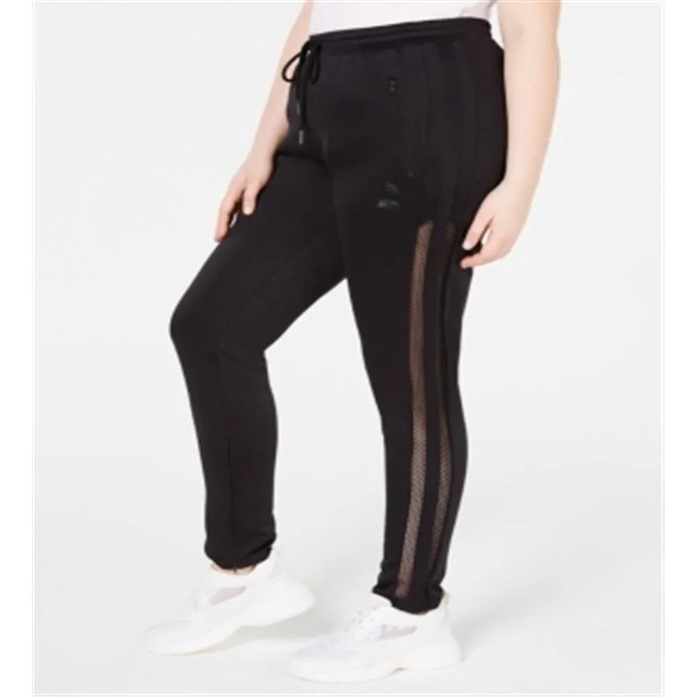 La La Anthony Women's Trendy Plus Mesh Stripe Jogger Pants Black Size 3X sold by Zulily