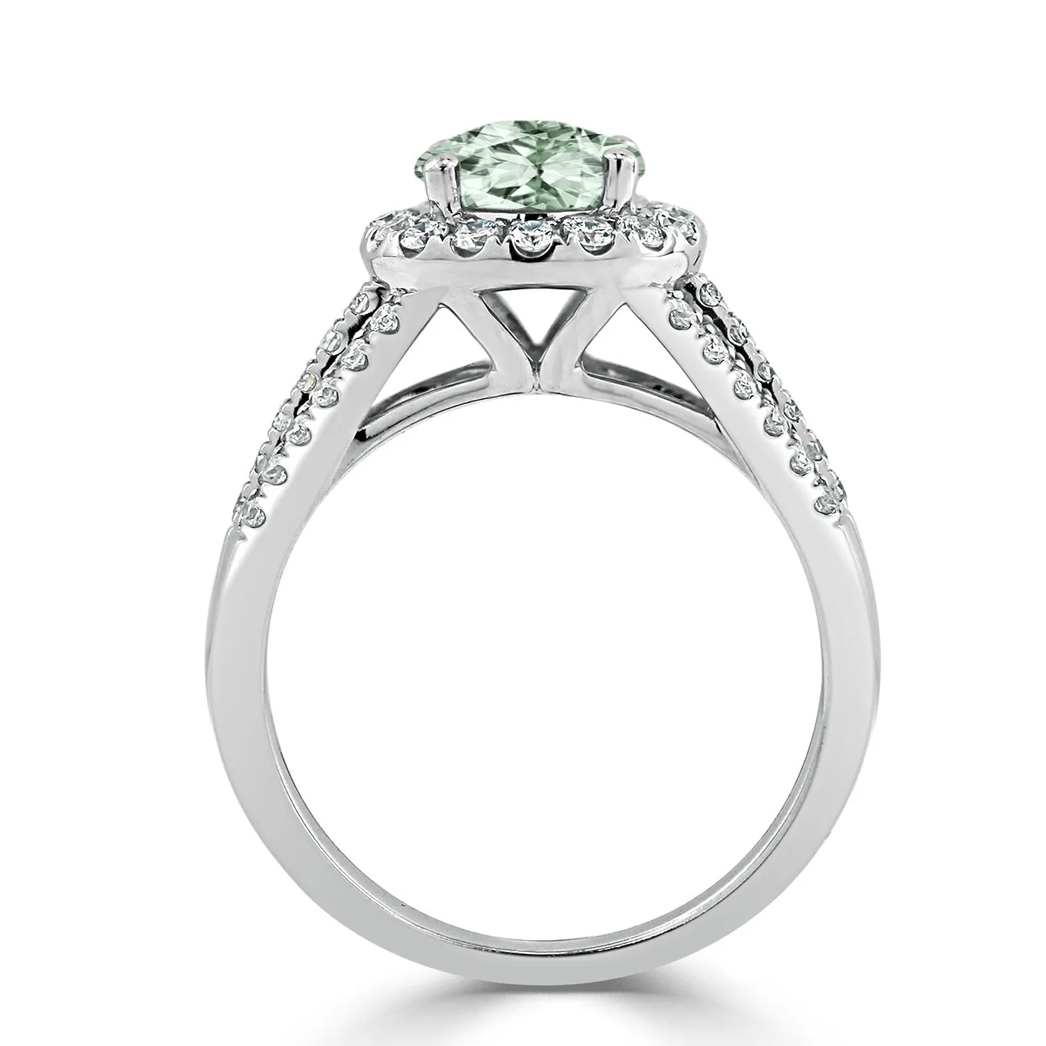 Auriya Modern 1 1/3ct Green Amethyst and Halo Diamond Engagement Ring 1/2cttw 14k Gold sold by Zulily product image thumbnail 5