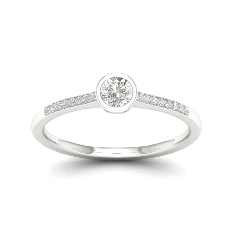 De Couer 10k Gold 1/5Ct TDW Diamond Classic Engagement Ring - Yellow sold by Zulily