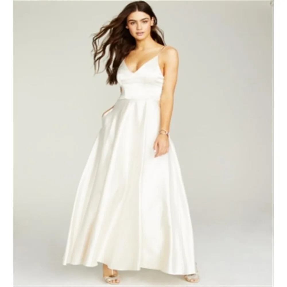 Sequin Hearts Junior's Strappy Back Satin Gown White Size 3 sold by Zulily product image thumbnail 2