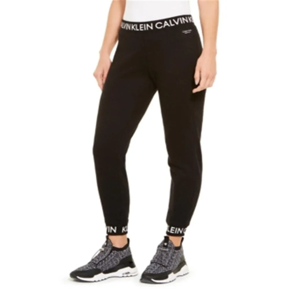 Calvin Klein Women's Performance Logo High Waist Joggers Black Size X-Large sold by Zulily