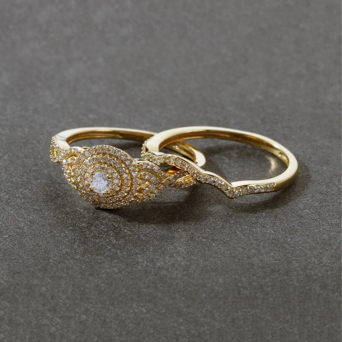 De Couer 10k Gold 1/2ct TDW Diamond Halo Birdal Ring sold by Zulily product image thumbnail 5