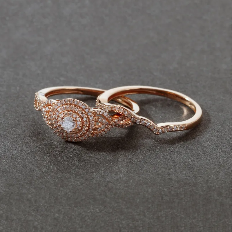 De Couer 10k Gold 1/2ct TDW Diamond Halo Birdal Ring sold by Zulily