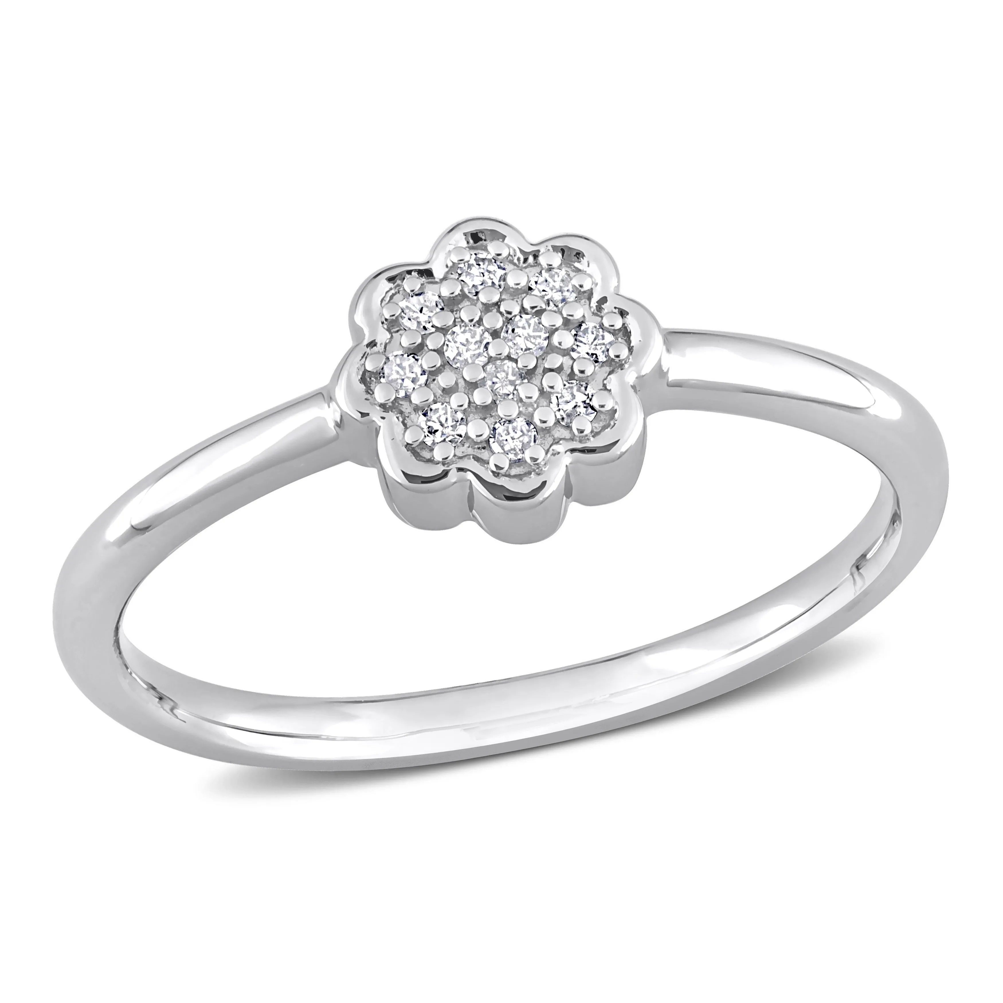 Miadora Diamond Accent Floral Ring in Sterling Silver sold by Zulily