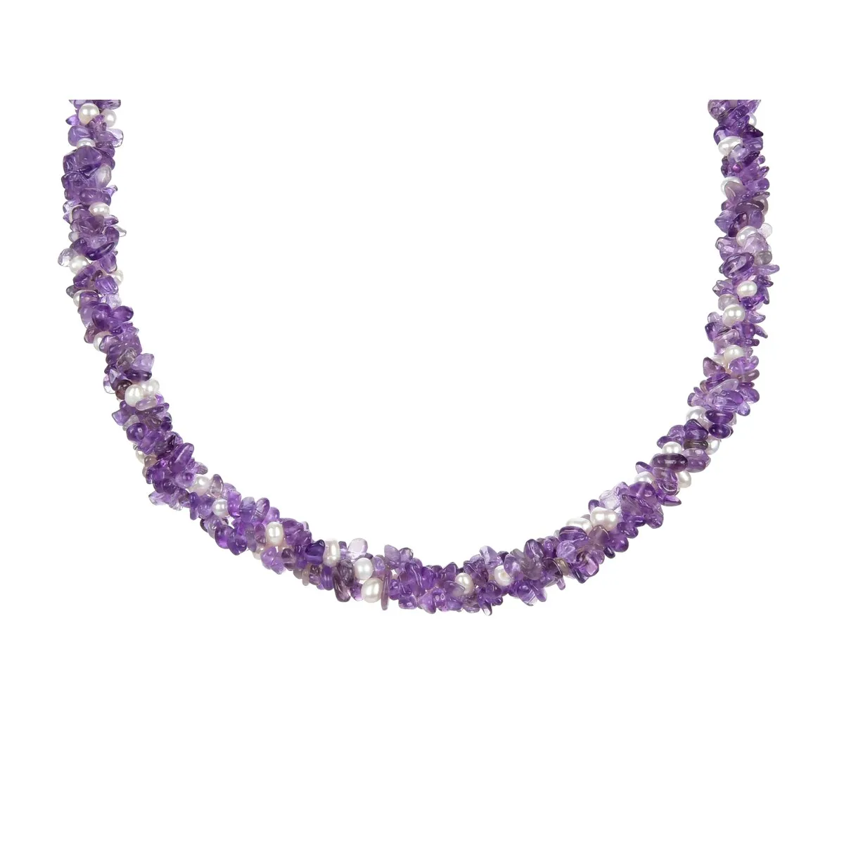 Sterling Silver with Natural Amethyst and Pearl Strand Necklace sold by Zulily product image thumbnail 2