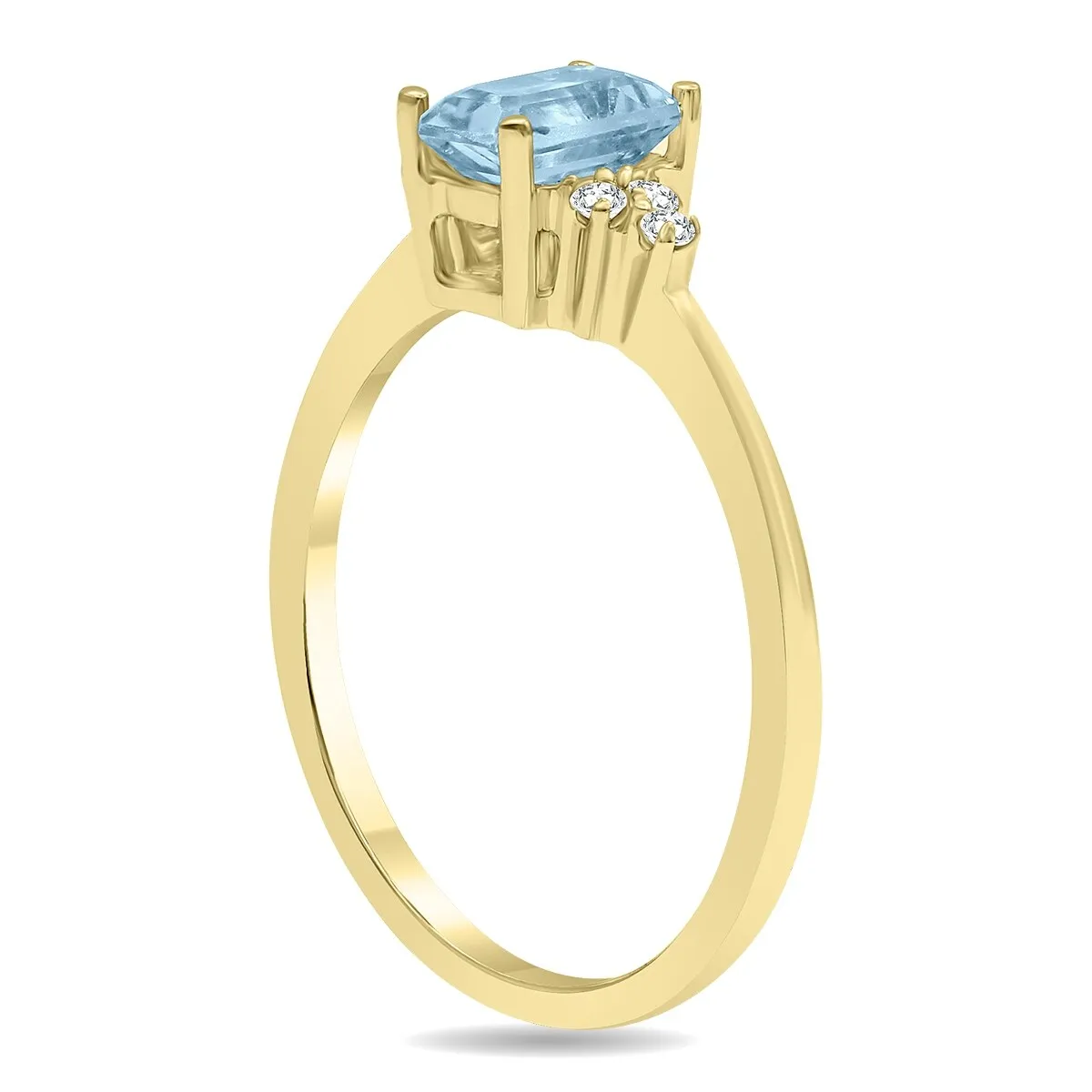 Aquamarine and Diamond Regal Ring in 10k Yellow Gold sold by Zulily product image thumbnail 2