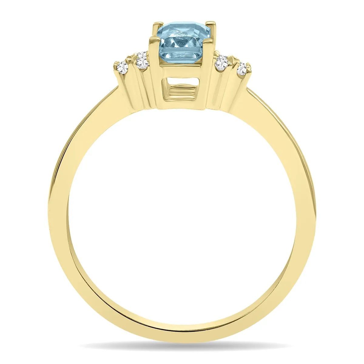 Aquamarine and Diamond Regal Ring in 10k Yellow Gold sold by Zulily product image thumbnail 3