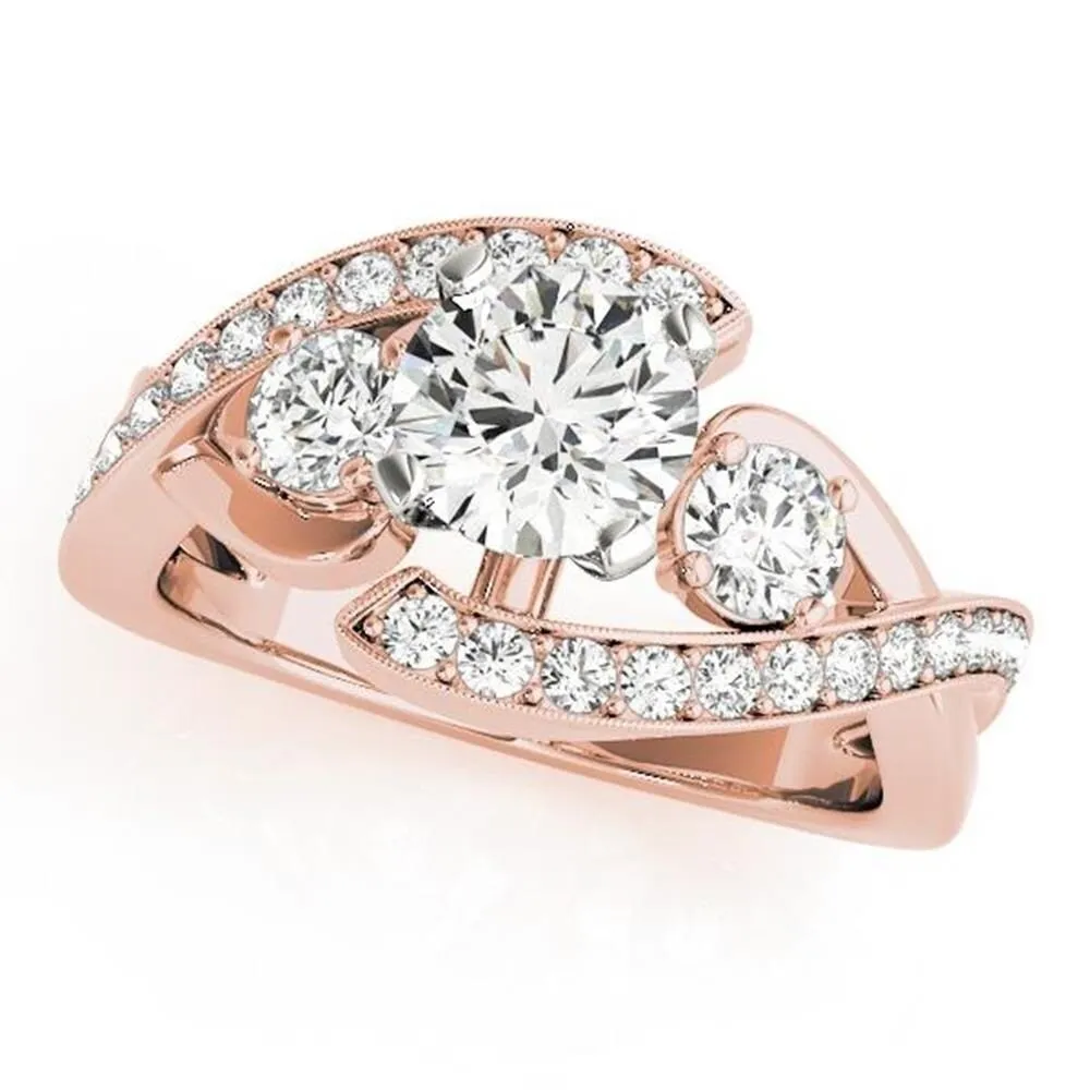 Auriya Unique 1ct Moissanite 3-Stone Diamond Engagement Ring 5/8ctw 14K Gold sold by Zulily product image thumbnail 3