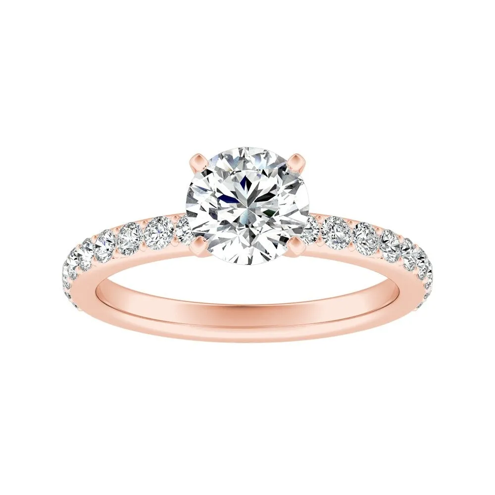 Auriya 14k Gold 1/2ctw Round Moissanite and Diamond Engagement Ring 1/3ct TDW sold by Zulily product image thumbnail 5