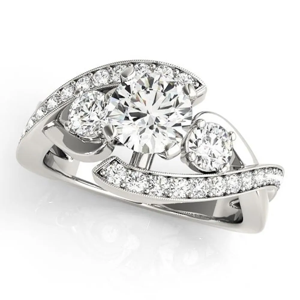 Auriya Unique 1ct Moissanite 3-Stone Diamond Engagement Ring 5/8ctw 14K Gold sold by Zulily